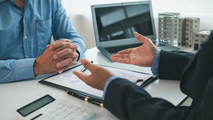 Real estate agents are selling real estate clients and offering condominiums buyers as long term...