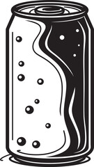 Fizzy Fiesta Sparkling Drink Iconic Emblem Bubbly Brigade Refreshing Soda Can Vector Symbol