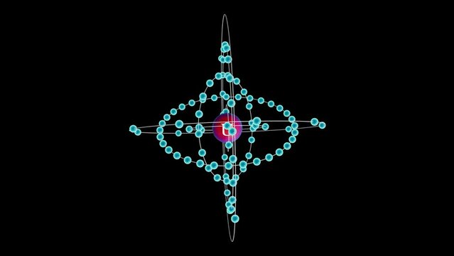 Uranium with electrons revolving around the atom