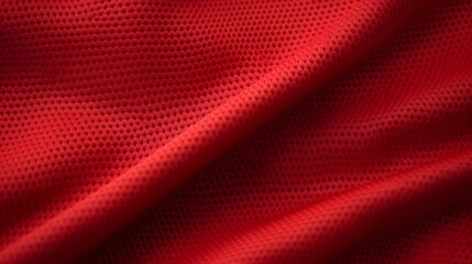 Red Silk Textured Background with Fabric Folds. Red Abstract Waves Texture Pattern Design - obrazy, fototapety, plakaty