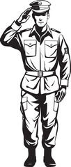 Fototapeta na wymiar Valor Vector Soldier Logo Design Honor in Motion Military Salute Icon Vector