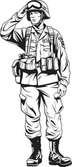 Honor Bound Saluting Soldier Icon Logo Valor Vigil Soldier Saluted Vector Emblem