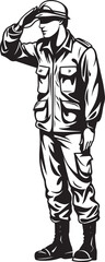 Valor Vigil Soldier Saluted Vector Emblem Tribute Tradition Military Salute Logo Design