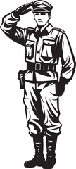 Honor in Motion Military Salute Vector Emblem Courageous Tribute Soldier Saluted Logo