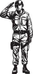 Salute Sentinel Military Salute Logo Icon Honors Herald Saluting Soldier Emblem Vector