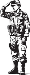 Dutys Display Saluting Soldier Emblem Vector Salute Sentry Soldier Saluted Vector Design