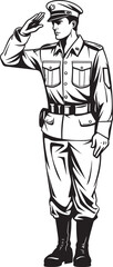 Valor Vigil Military Salute Logo Design Salute Sentinel Saluting Soldier Emblem Icon