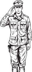 Tribute Tradition Soldier Saluted Vector Symbol Courageous Salute Military Salute Logo Vector