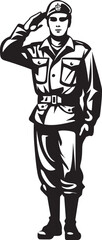 Salute Sentry Saluting Soldier Emblem Vector Valor Vigil Soldier Saluted Vector Design