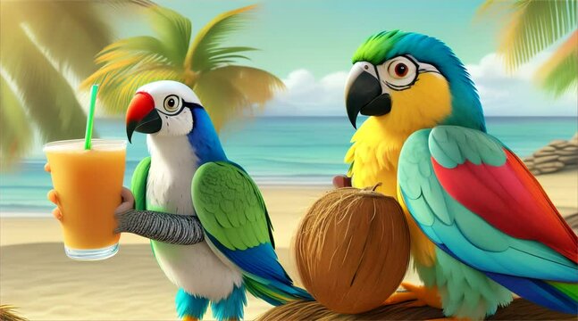 Cute parrot cartoon