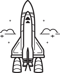 Astro Accelerator Rocket Lineart Icon Infinity Ignition Space Rocket Vector Logo Design