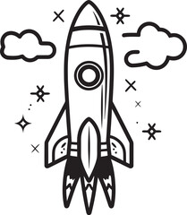 Fototapeta premium Astro Dynamics Clean Spacecraft Vector Icon Oceanic Majesty Tuna Fish Lineart Logo
