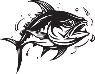 Tuna Trail Elegant Lineart Logo Design Aquatic Majesty Vector Tuna Emblem