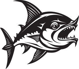 Coastal Charm Clean Tuna Lineart Deep Blue Venture Tuna Icon Concept