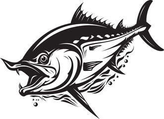 Tidal Treasures Vector Tuna Emblem Aqua Harmony Minimal Tuna Fish Logo