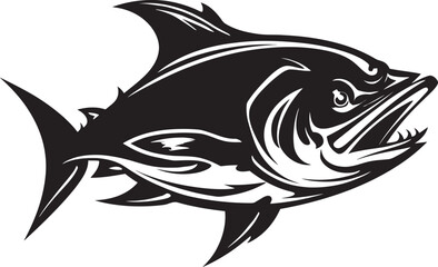 Ocean Odyssey Tuna Lineart Emblem Maritime Marvel Vector Tuna Logo Design