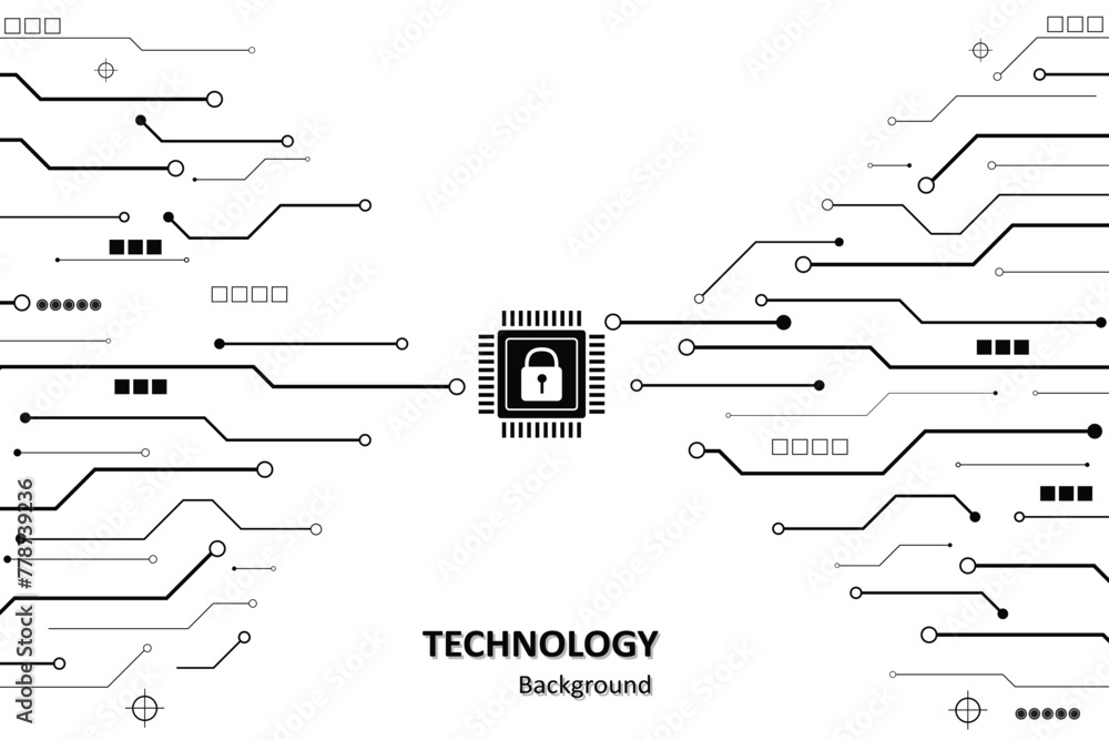 Poster cyber security. data protection symbol. secured network icon collection. technology concept. vector 