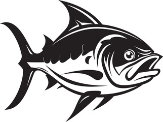 Nautical Harmony Dynamic Tuna Fish Vector Aqua Aesthetic Elegant Tuna Lineart