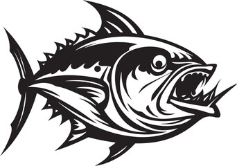 Aqua Adventure Abstract Tuna Emblem Oceanic Overture Vector Tuna Icon Concept