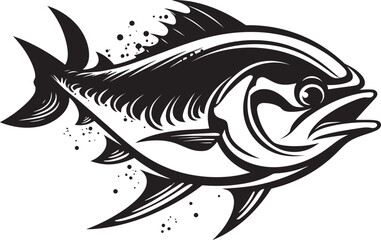 Aqua Aesthetic Elegant Tuna Lineart Oceanic Origins Abstract Tuna Logo