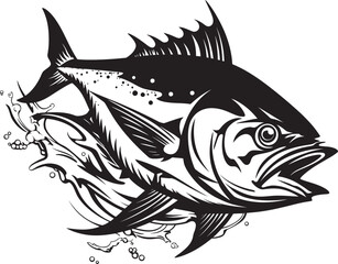 Oceanic Origins Abstract Tuna Logo Marine Majesty Vector Tuna Emblem Design