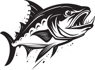 Underwater Wonder Clean Tuna Vector Blue Reflection Graceful Tuna Icon Design
