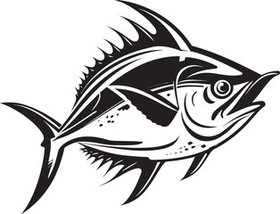 Nautical Nebula Tuna Lineart Logo Aqua Artistry Elegant Tuna Icon Concept