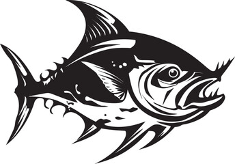 Aqua Artistry Elegant Tuna Icon Concept Oceanic Odyssey Dynamic Tuna Vector
