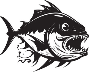 Marine Mirage Clean Tuna Emblem Design Sea Serenade Abstract Tuna Fish Lineart