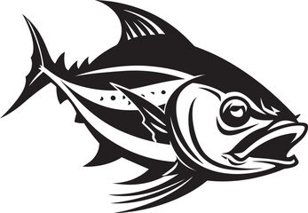 Aquamarine Aura Sleek Tuna Fish Icon Coral Crest Tuna Lineart Logo Concept