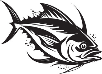 Oceanic Overture Tuna Lineart Emblem Maritime Melody Sleek Tuna Logo Concept
