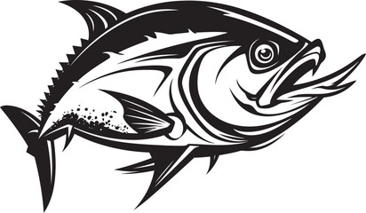Wave Whisperer Dynamic Tuna Vector Seafaring Symphony Tuna Emblem Design