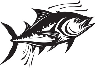 Marine Marvel Dynamic Tuna Fish Icon Cerulean Crest Tuna Lineart Logo