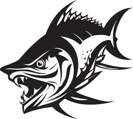 Cerulean Crest Tuna Lineart Logo Coastal Euphony Vector Tuna Emblem