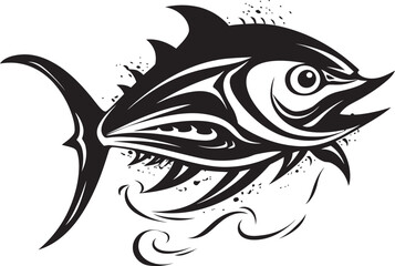 Coastal Euphony Sleek Tuna Vector Blue Horizon Tuna Lineart Logo