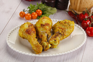 Roasted Chicken leg drumsticks with curry sauce