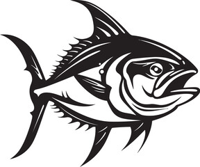 Coastal Charm Minimal Tuna Icon Deep Sea Serenity Tuna Lineart Emblem