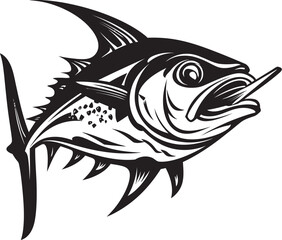 Saltwater Sonata Tuna Lineart Emblem Nautical Nexus Dynamic Tuna Logo