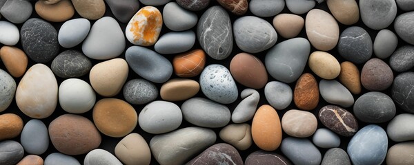 Fototapeta na wymiar Colored Beach Stones Background. Generative AI
