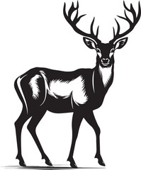 Vintage Reindeer Wonderment Retro Christmas Vector Logo Emblem Retro Reindeer Elegance Vintage Christmas Vector Logo Icon