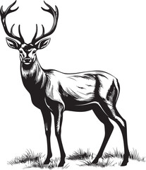 Nostalgic Reindeer Magic Vintage Holiday Vector Logo Design Vintage Reindeer Festive Delight Retro Christmas Vector Logo Emblem