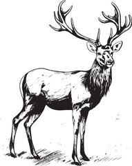 Nostalgic Reindeer Magic Vintage Holiday Vector Logo Icon Vintage Reindeer Festive Delight Retro Christmas Vector Logo Illustration