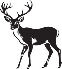 Festive Reindeer Charm Retro Holiday Vector Logo Icon Rustic Reindeer Joy Vintage Christmas Vector Logo Illustration