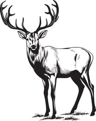 Rustic Reindeer Charm Vintage Christmas Reindeer Vector Design Icon Old fashioned Reindeer Delight Vintage Christmas Vector Logo Symbol