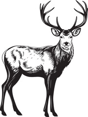 Old fashioned Reindeer Delight Vintage Vector Logo Emblem Nostalgic Reindeer Festivity Vintage Christmas Vector Logo Concept