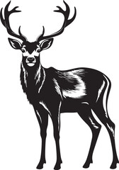 Classic Reindeer Nostalgia Vintage Christmas Reindeer Vector Design Icon Vintage Reindeer Wonderment Retro Christmas Reindeer Vector Emblem