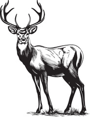 Retro Holiday Magic Vintage Christmas Reindeer Vector Logo Illustration Classic Festive Spirit Vintage Reindeer Vector Logo Design for Yuletide Joy