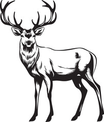 Nostalgic Reindeer Magic Retro Christmas Reindeer Vector Emblem Vintage Reindeer Festive Delight Vintage Christmas Reindeer Vector Illustration