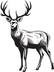 Old fashioned Reindeer Festivity Vintage Christmas Reindeer Vector Design Icon Nostalgic Reindeer Magic Retro Christmas Reindeer Vector Emblem