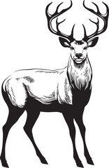 Timeless Reindeer Whimsy Retro Christmas Reindeer Vector Design Icon Festive Reindeer Charm Vintage Christmas Reindeer Vector Emblem